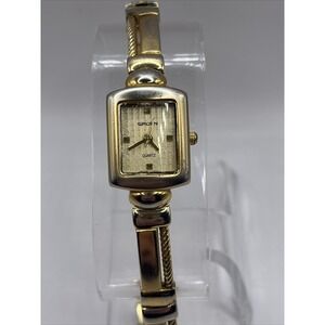 Vintage Gruen Women's Quartz Watch Gold Tone Band GU2212 17mm Case- New Battery